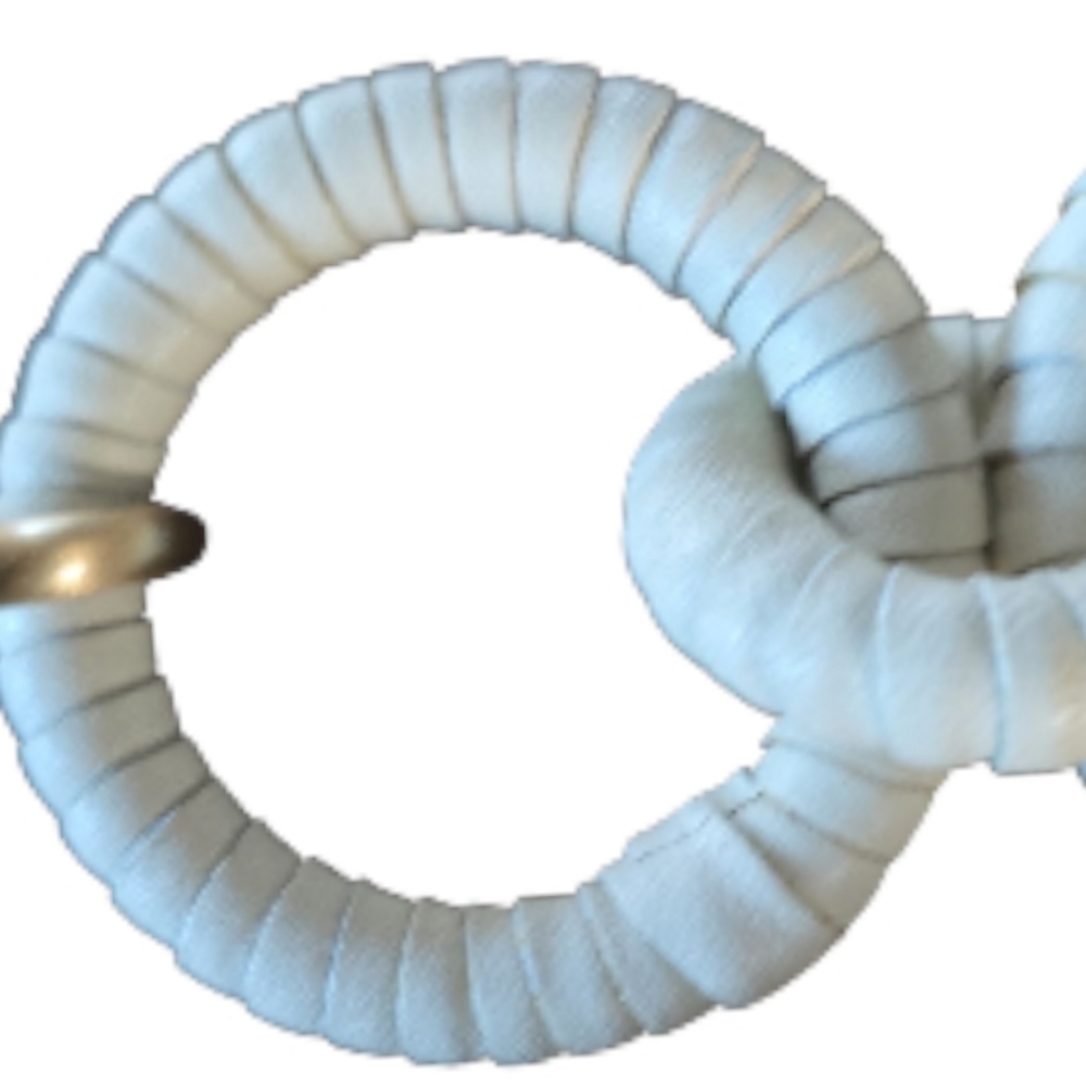 Cult Gaia Valence Oversized Choker in Winter White Leather Gold Rolo Chain - Picture 8 of 8